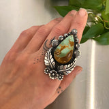 The Flora Ring- Royston Turquoise and Sterling Silver- Finished to Size or as a Pendant