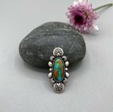 The Looking Glass Ring 4- Royston Turquoise and Sterling Silver- Finished to Size or as a Pendant