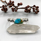 Heavyweight Stamped Cuff- Size S/M- Royston Turquoise and Chunky Sterling Silver Bracelet