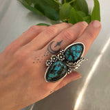 The Secret Garden Ring- Bamboo Mountain Turquoise and Sterling Silver- Finished to Size or as a Pendant