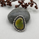 The Shadowbox Ring- Bamboo Mountain Turquoise and Sterling Silver- Finished to Size or as a Pendant