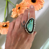 The Shadowbox Ring- Natural Royston Turquoise and Sterling Silver- Finished to Size or as a Pendant