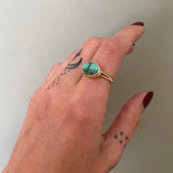 Natural Emerald Valley Turquoise and Solid 14k Gold Ring- Size 8.75 (can be sized up 1/2 size)