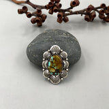 The Sunflower Ring- Bao Canyon Turquoise and Sterling Silver- Finished to Size or as a Pendant