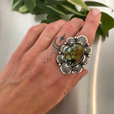 The Sunflower Ring- Bao Canyon Turquoise and Sterling Silver- Finished to Size or as a Pendant