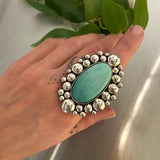 The Broken Arrow Supernova Ring- Broken Arrow Variscite and Sterling Silver- Finished to Size or as a Pendant