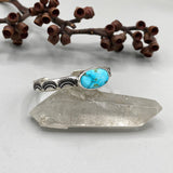 Heavyweight Stamped Cuff- Size XS/S- Turquoise Mountain Turquoise and Chunky Sterling Silver Bracelet