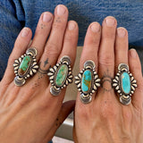 The Peacock Ring 4- Rising Phoenix Turquoise and Sterling Silver- Finished to Size or as a Pendant
