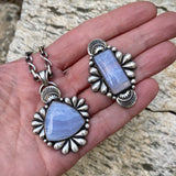 The Peacock Ring- Blue Lace Agate and Sterling Silver- Finished to Size or as a Pendant
