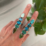 The Turquoise Collector Ring #1- Kingman, Lone Mountain, Morenci, Royston, and Emerald Valley Turquoise and Sterling Silver- Finished to Size or as a Pendant