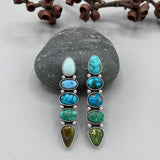 The Turquoise Collector Ring #2- Royston, Golden Hills, Lone Mountain, and Emerald Valley Turquoise and Sterling Silver- Finished to Size or as a Pendant