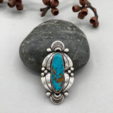 The Cascade Ring- Natural Royston Turquoise and Sterling Silver- Finished to Size or as a Pendant