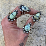 The Dewdrop Ring- Size 9.5- Natural Prince Variscite and Sterling Silver