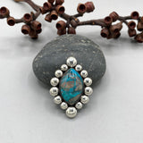 The Blue Lightning Nova Ring- Blue Lightning Chrysocolla and Sterling Silver- Finished to Size or as a Pendant