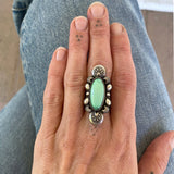 The Looking Glass Ring 2- Natural Emerald Rose Variscite and Sterling Silver- Finished to Size or as a Pendant
