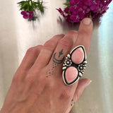 The Cherry Blossom Ring- Pink Conch Shell and Sterling Silver- Finished to Size or as a Pendant