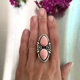 The Cherry Blossom Ring- Pink Conch Shell and Sterling Silver- Finished to Size or as a Pendant