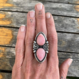 The Cherry Blossom Ring- Pink Conch Shell and Sterling Silver- Finished to Size or as a Pendant