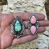 The Garland Ring- Natural Prince Variscite and Sterling Silver- Finished to Size or as a Pendant