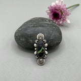 The Looking Glass Ring 1- Natural Cristo Ribbon Variscite and Sterling Silver- Finished to Size or as a Pendant