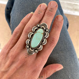 The Empress Ring- Natural Royston Turquoise and Sterling Silver- Finished to Size or as a Pendant