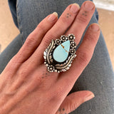 The Garland Ring- Natural Royston Turquoise and Sterling Silver- Finished to Size or as a Pendant