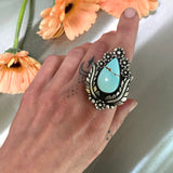The Garland Ring- Natural Royston Turquoise and Sterling Silver- Finished to Size or as a Pendant