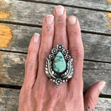 The Garland Ring- Natural Prince Variscite and Sterling Silver- Finished to Size or as a Pendant