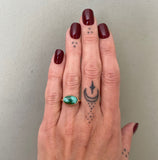 Natural Emerald Valley Turquoise and Solid 14k Gold Ring- Size 5.75 (can be sized up 1/2 size)