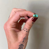Natural Emerald Valley Turquoise and Solid 14k Gold Ring- Size 5.75 (can be sized up 1/2 size)