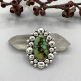 Bamboo Mountain Supernova Ring- Bamboo Mountain Turquoise and Sterling Silver- Finished to Size or as a Pendant