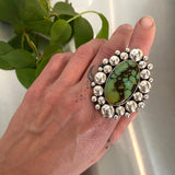 Bamboo Mountain Supernova Ring- Bamboo Mountain Turquoise and Sterling Silver- Finished to Size or as a Pendant