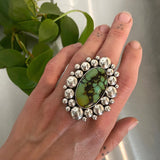 Bamboo Mountain Supernova Ring- Bamboo Mountain Turquoise and Sterling Silver- Finished to Size or as a Pendant