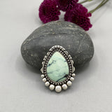 The Halo Ring- Natural Prince Variscite and Sterling Silver- Finished to Size or as a Pendant