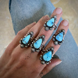 The Icicle Ring- Size 7- Natural Golden Hills Lavender Turquoise and Sterling Silver