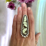 The Chrysoprase Talon Ring- Natural Lemon Chrysoprase and Sterling Silver- Finished to Size or as a Pendant