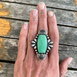 The Lovebird Ring- Chrysoprase and Sterling Silver- Finished to Size or as a Pendant