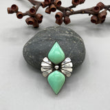 The Mariposa Ring- Chrysoprase and Sterling Silver- Finished to Size or as a Pendant