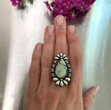 The Moonflower Ring- Natural Prince Variscite and Sterling Silver- Finished to Size or as a Pendant