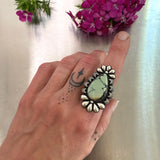 The Moonflower Ring- Natural Prince Variscite and Sterling Silver- Finished to Size or as a Pendant