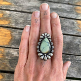 The Moonflower Ring- Natural Prince Variscite and Sterling Silver- Finished to Size or as a Pendant