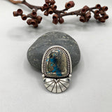 The Cosmic Portal Ring 2- Morenci II Turquoise and Sterling Silver- Finished to Size or as a Pendant