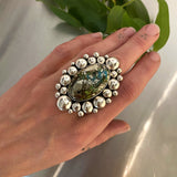The Morenci Supernova Ring- Morenci II Turquoise and Sterling Silver- Finished to Size or as a Pendant
