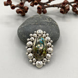 The Morenci Supernova Ring- Morenci II Turquoise and Sterling Silver- Finished to Size or as a Pendant