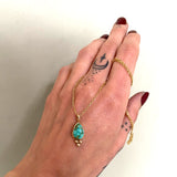 Royston Turquoise and Solid 14k Gold Necklace- 16" 14k Gold Chain Included
