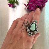 The Nightbloom Ring- Natural Prince Variscite and Sterling Silver- Finished to Size or as a Pendant