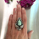 The Nightbloom Ring- Natural Prince Variscite and Sterling Silver- Finished to Size or as a Pendant