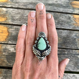 The Nightbloom Ring- Natural Prince Variscite and Sterling Silver- Finished to Size or as a Pendant