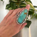 The Palisades Ring- Tyrone Turquoise and Sterling Silver- Finished to Size or as a Pendant