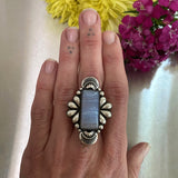 The Peacock Ring- Blue Lace Agate and Sterling Silver- Finished to Size or as a Pendant